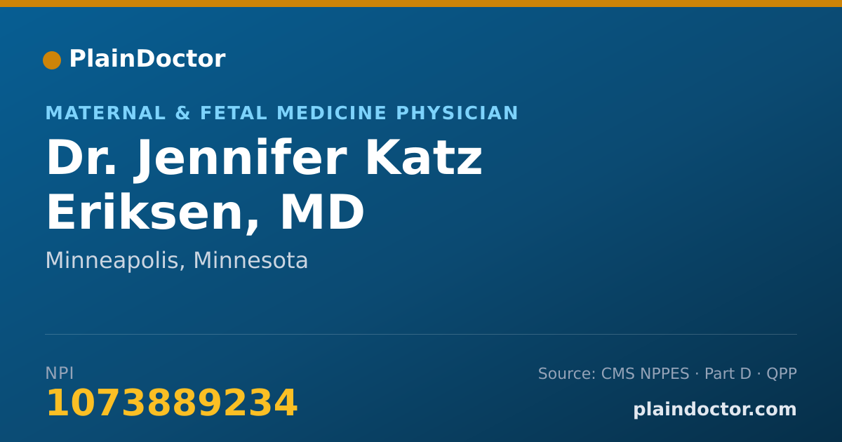 Shareable card for Jennifer Katz Eriksen, MD - Maternal & Fetal Medicine Physician, Minneapolis, MN