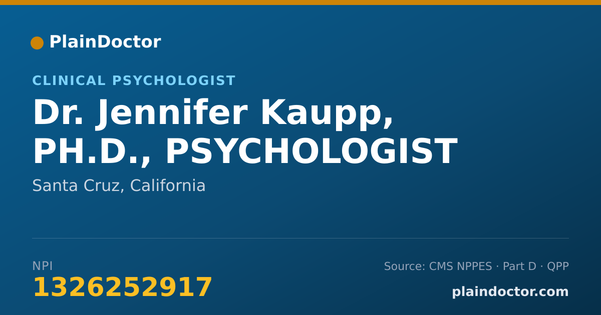 Shareable card for Jennifer Kaupp, PH.D., PSYCHOLOGIST - Clinical Psychologist, Santa Cruz, CA