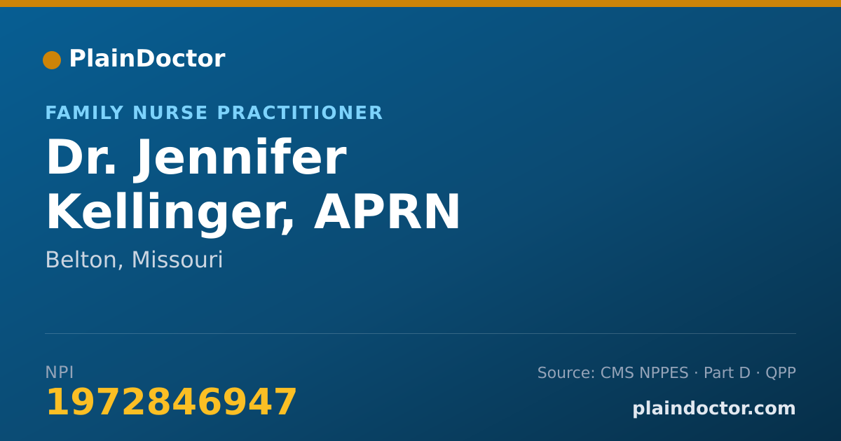Shareable card for Jennifer Kellinger, APRN - Family Nurse Practitioner, Belton, MO