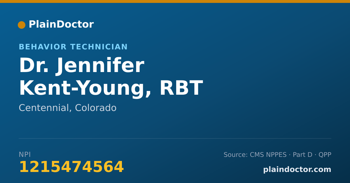 Shareable card for Jennifer Kent-Young, RBT - Behavior Technician, Centennial, CO
