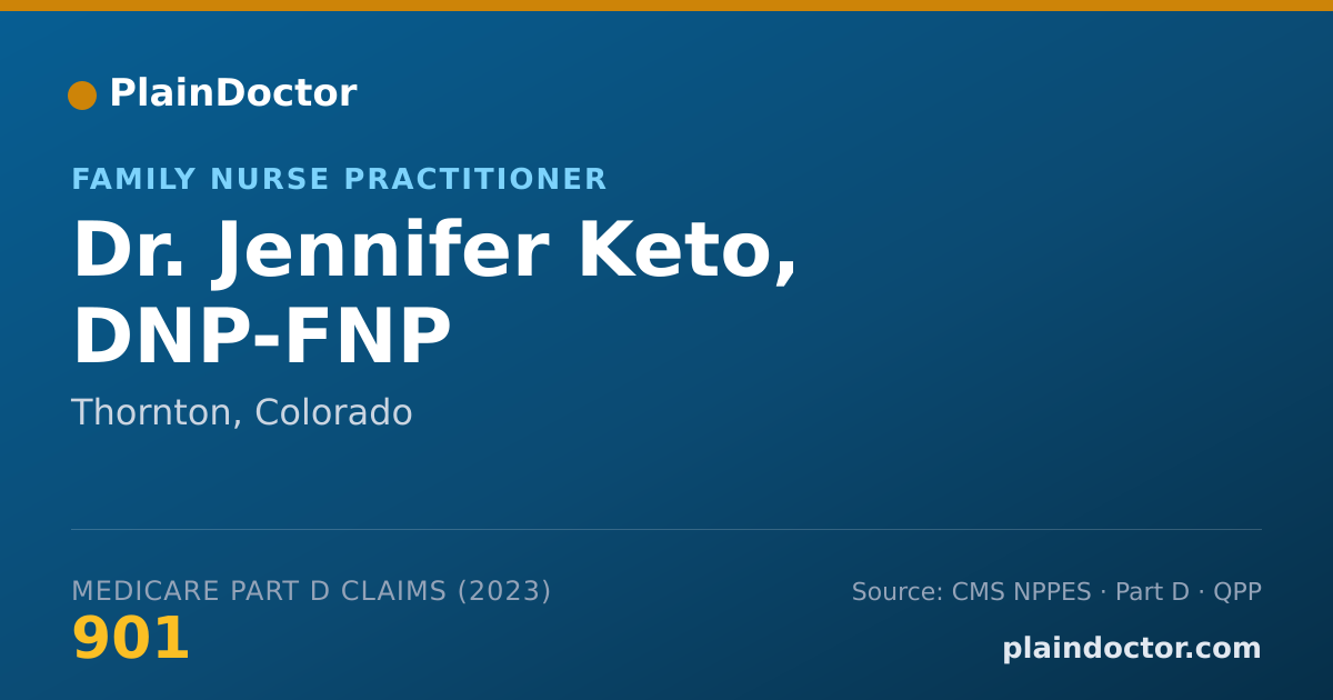 Shareable card for Jennifer Keto, DNP-FNP - Family Nurse Practitioner, Thornton, CO