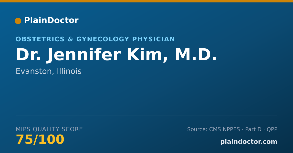 Shareable card for Jennifer Kim, M.D. - Obstetrics & Gynecology Physician, Evanston, IL