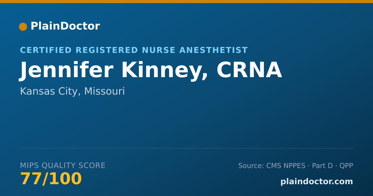 Shareable card for Jennifer Kinney, CRNA - Certified Registered Nurse Anesthetist, Kansas City, MO