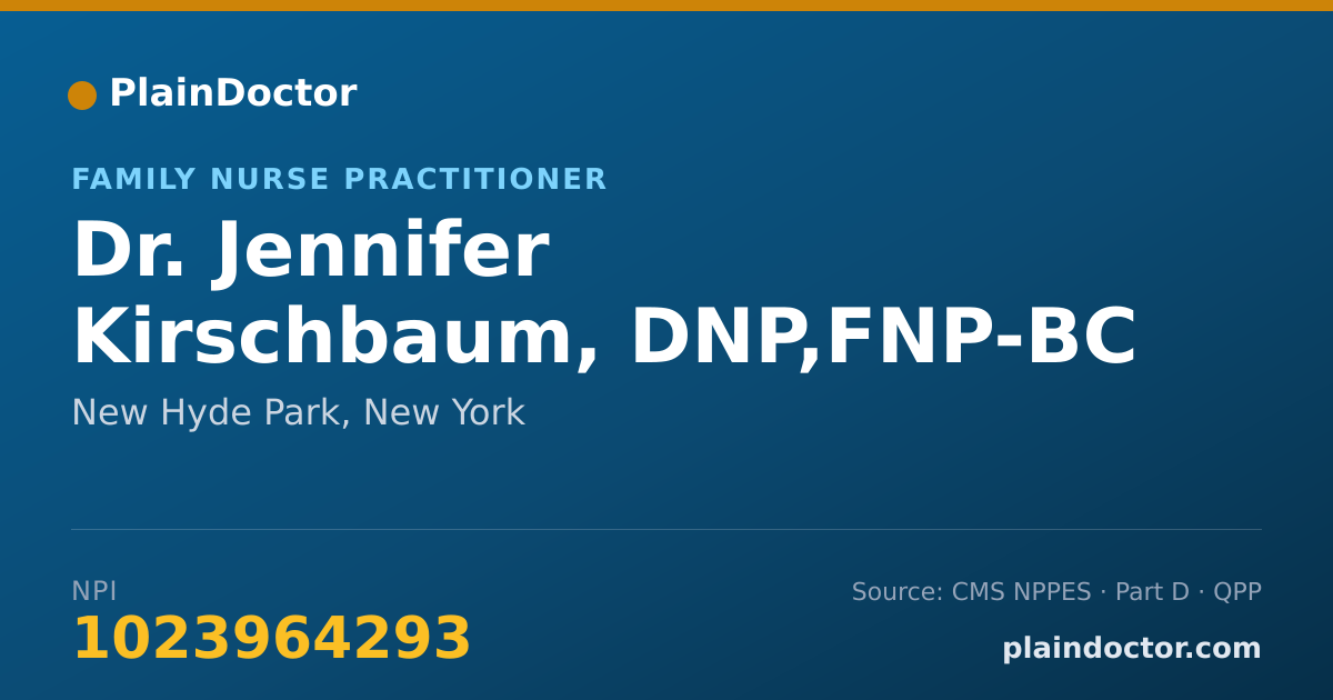 Shareable card for Jennifer Kirschbaum, DNP,FNP-BC - Family Nurse Practitioner, New Hyde Park, NY