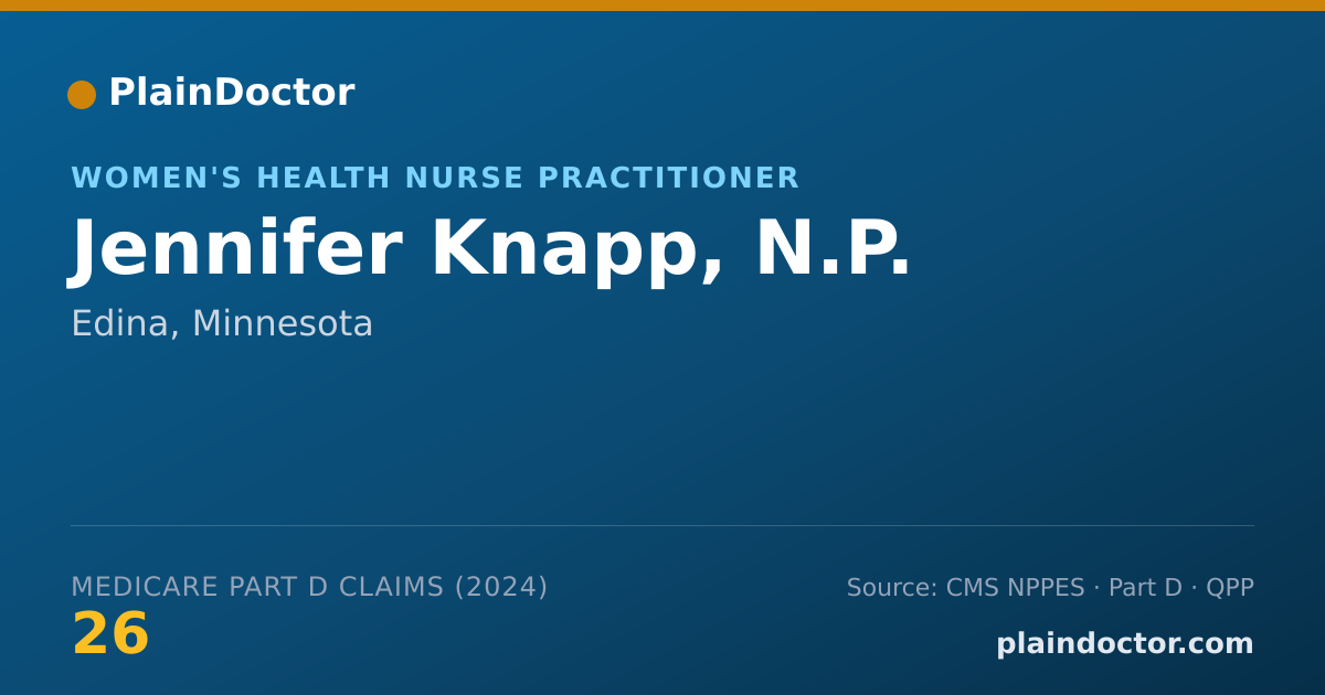 Shareable card for Jennifer Knapp, N.P. - Women's Health Nurse Practitioner, Edina, MN