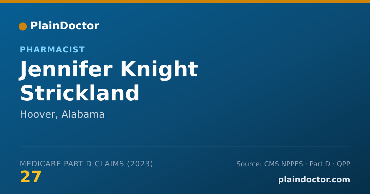Shareable card for Jennifer Knight Strickland - Pharmacist, Hoover, AL