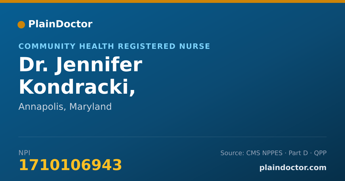 Shareable card for Jennifer Kondracki, RN,IBCLC,LNC - Community Health Registered Nurse, Annapolis, MD