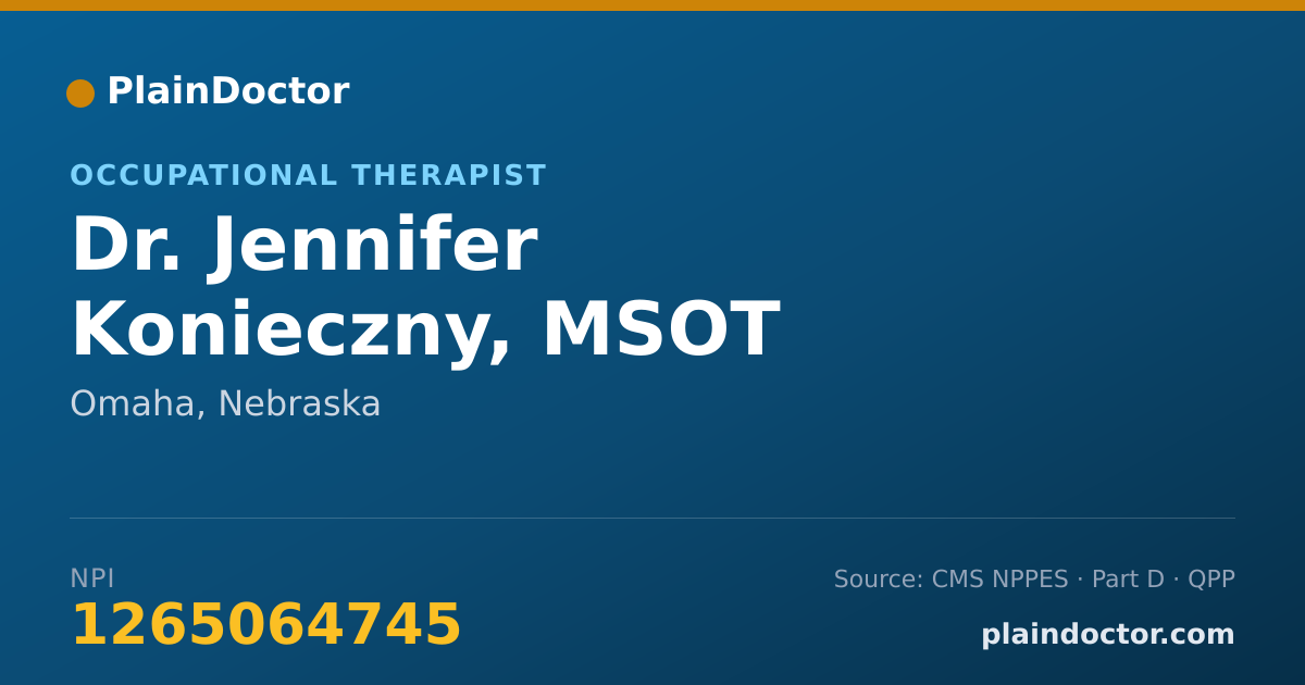 Shareable card for Jennifer Konieczny, MSOT - Occupational Therapist, Omaha, NE