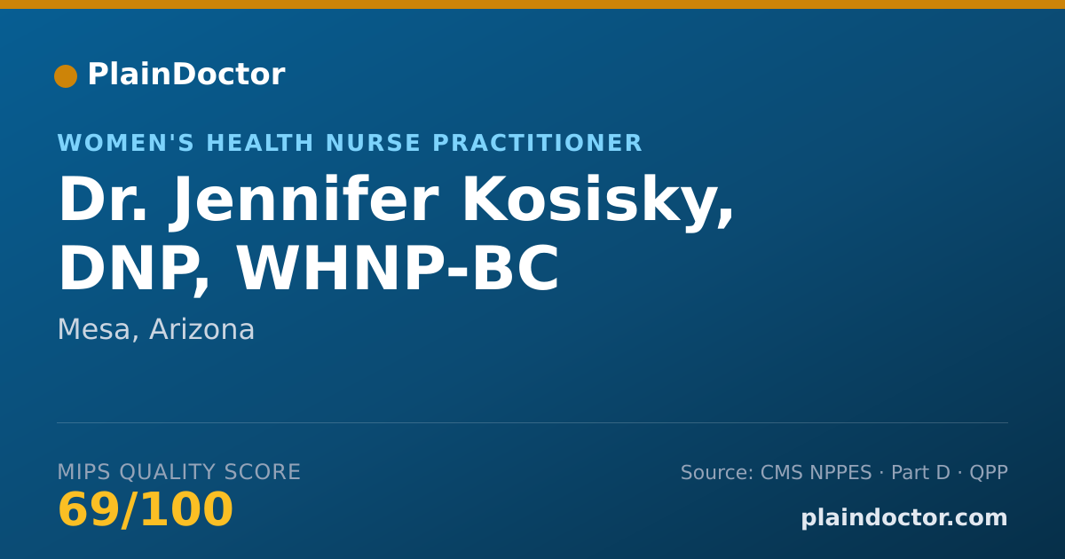 Shareable card for Jennifer Kosisky, DNP, WHNP-BC - Women's Health Nurse Practitioner, Mesa, AZ