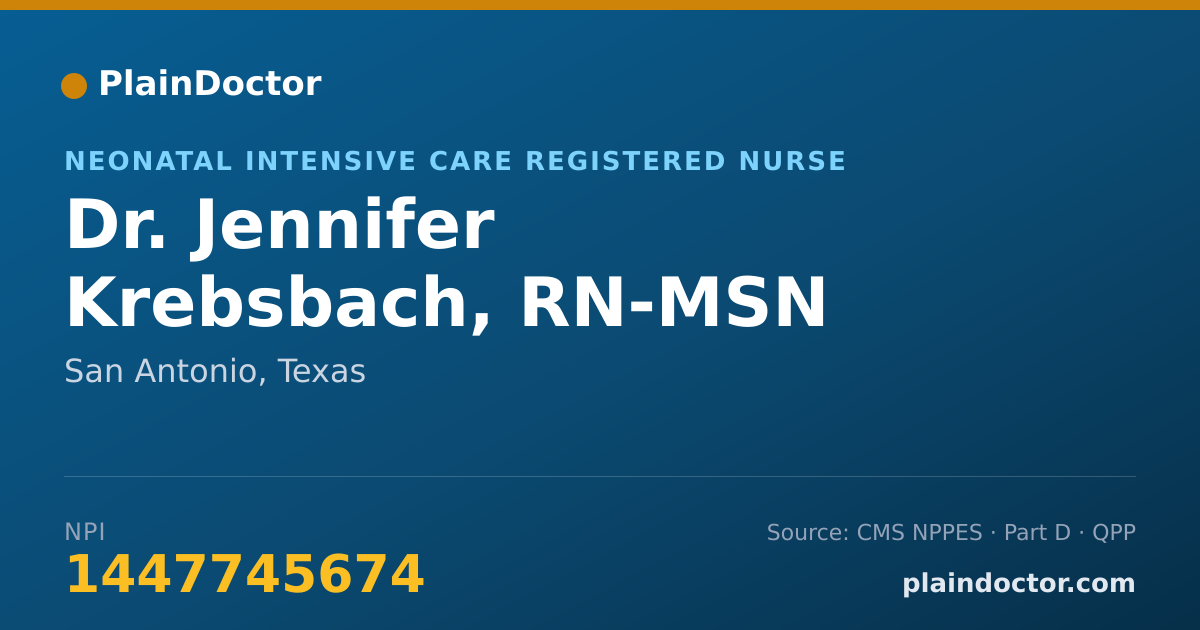 Shareable card for Jennifer Krebsbach, RN-MSN - Neonatal Intensive Care Registered Nurse, San Antonio, TX