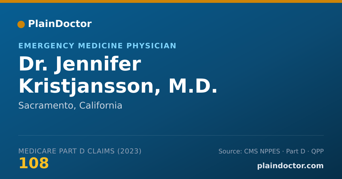 Shareable card for Jennifer Kristjansson, M.D. - Emergency Medicine Physician, Sacramento, CA