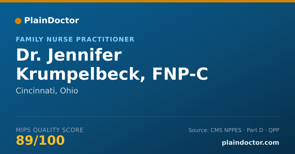 Shareable card for Jennifer Krumpelbeck, FNP-C - Family Nurse Practitioner, Cincinnati, OH