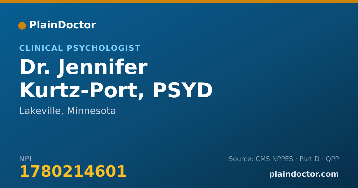 Shareable card for Jennifer Kurtz-Port, PSYD - Clinical Psychologist, Lakeville, MN