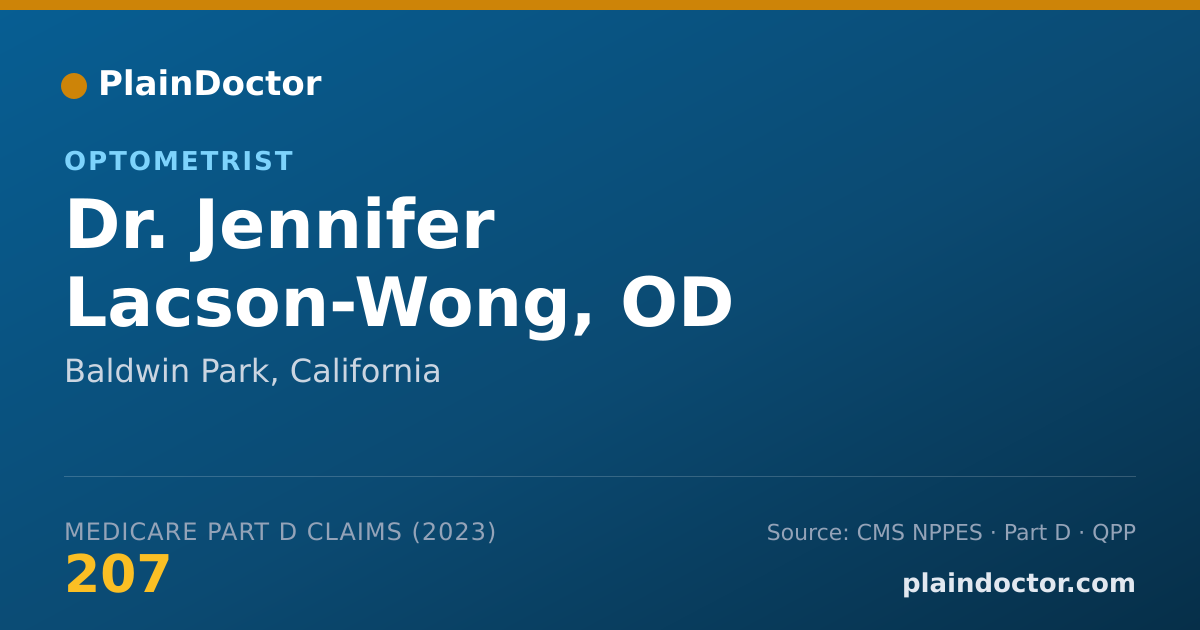 Shareable card for Jennifer Lacson-Wong, OD - Optometrist, Baldwin Park, CA