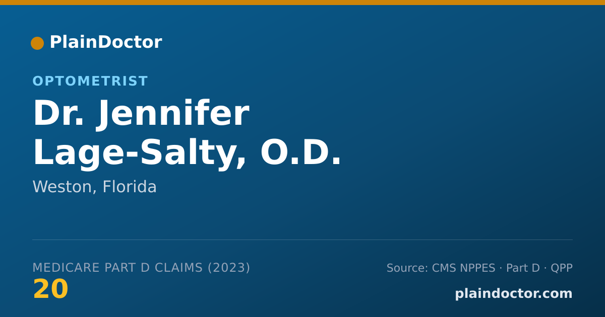 Shareable card for Jennifer Lage-Salty, O.D. - Optometrist, Weston, FL
