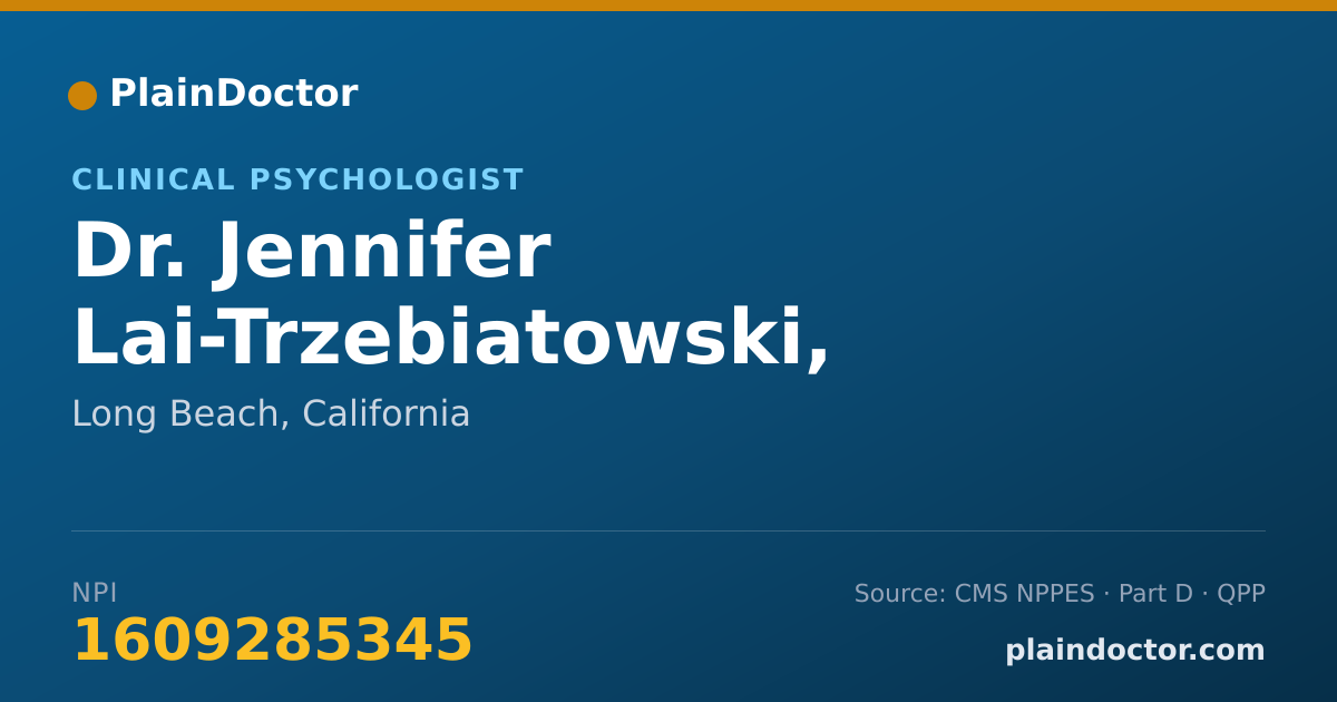 Shareable card for Jennifer Lai-Trzebiatowski, PH.D. - Clinical Psychologist, Long Beach, CA