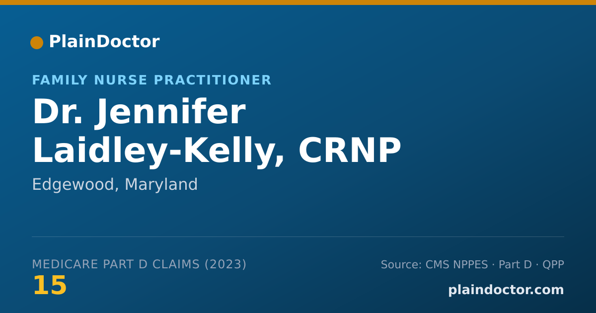 Shareable card for Jennifer Laidley-Kelly, CRNP - Family Nurse Practitioner, Edgewood, MD