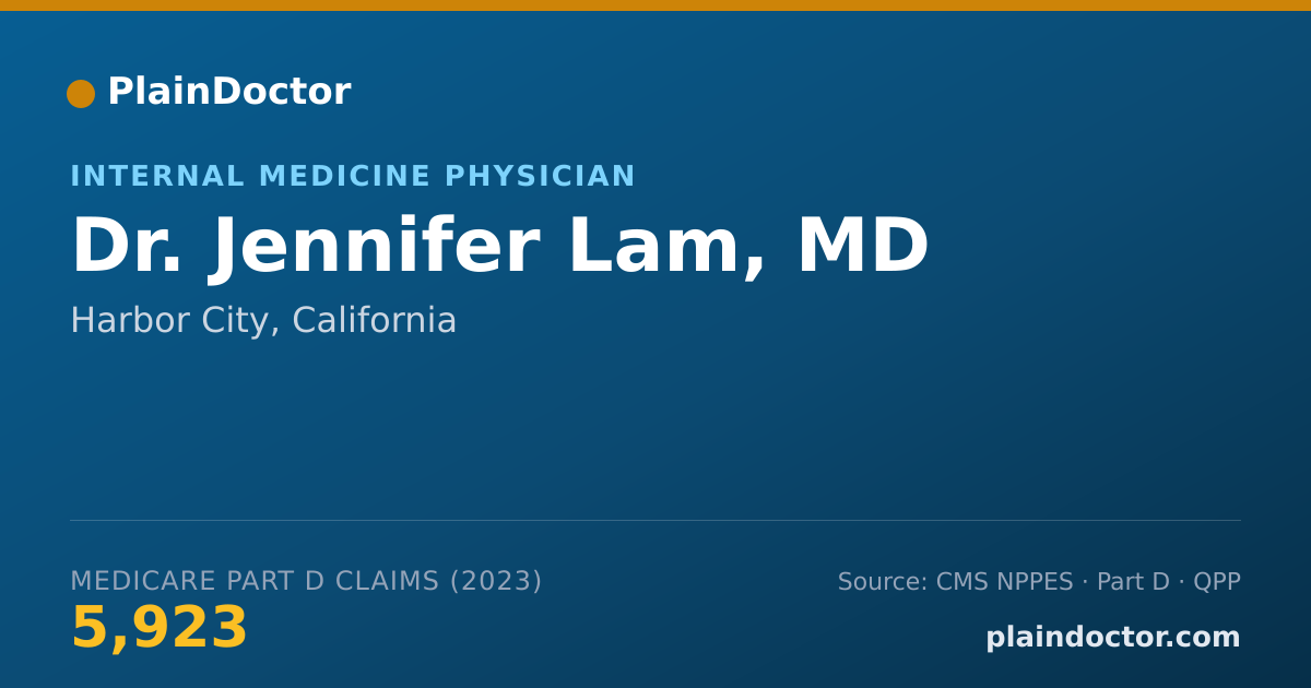 Shareable card for Jennifer Lam, MD - Internal Medicine Physician, Harbor City, CA