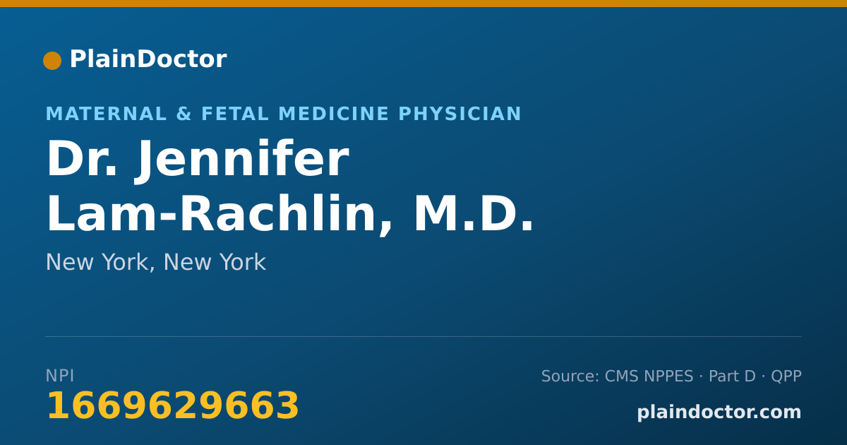 Shareable card for Jennifer Lam-Rachlin, M.D. - Maternal & Fetal Medicine Physician, New York, NY