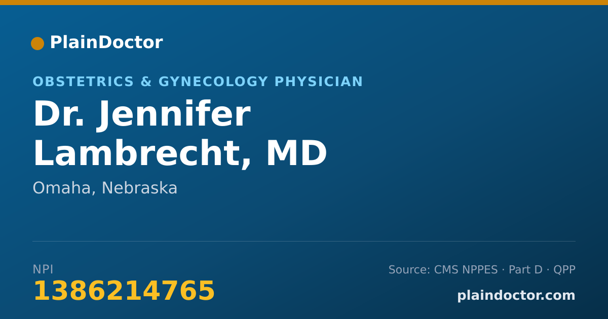 Shareable card for Jennifer Lambrecht, MD - Obstetrics & Gynecology Physician, Omaha, NE