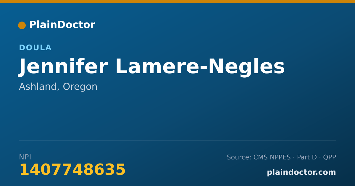 Shareable card for Jennifer Lamere-Negles - Doula, Ashland, OR