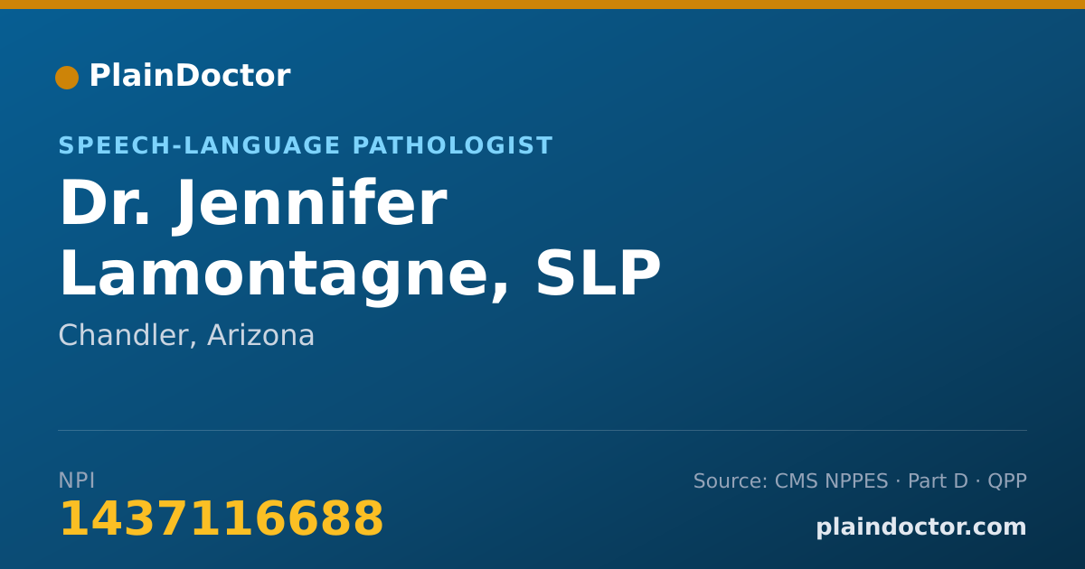 Shareable card for Jennifer Lamontagne, SLP - Speech-Language Pathologist, Chandler, AZ