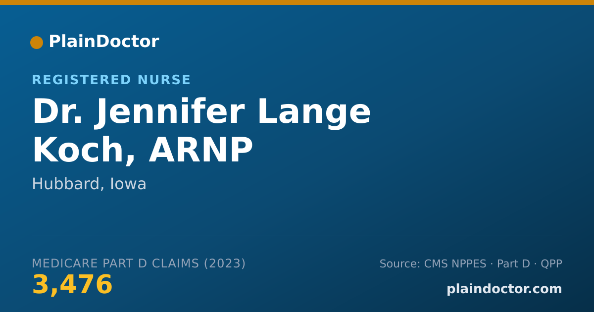 Shareable card for Jennifer Lange Koch, ARNP - Registered Nurse, Hubbard, IA