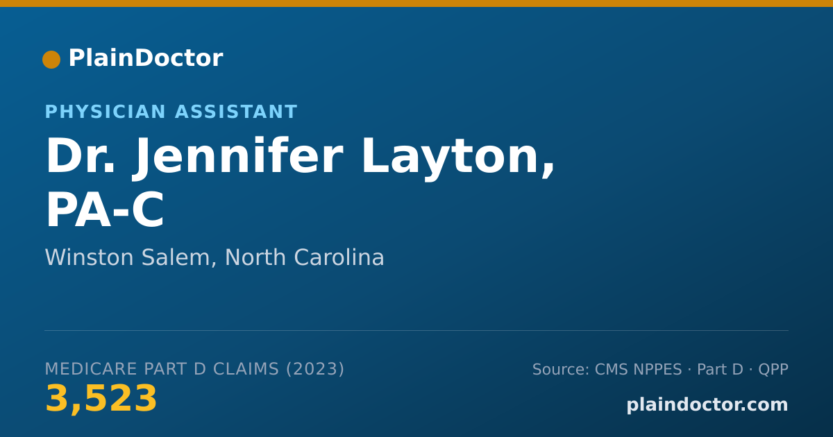 Shareable card for Jennifer Layton, PA-C - Physician Assistant, Winston Salem, NC