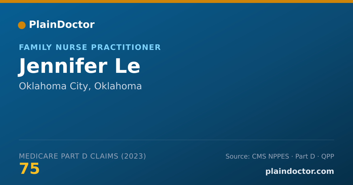 Shareable card for Jennifer Le - Family Nurse Practitioner, Oklahoma City, OK
