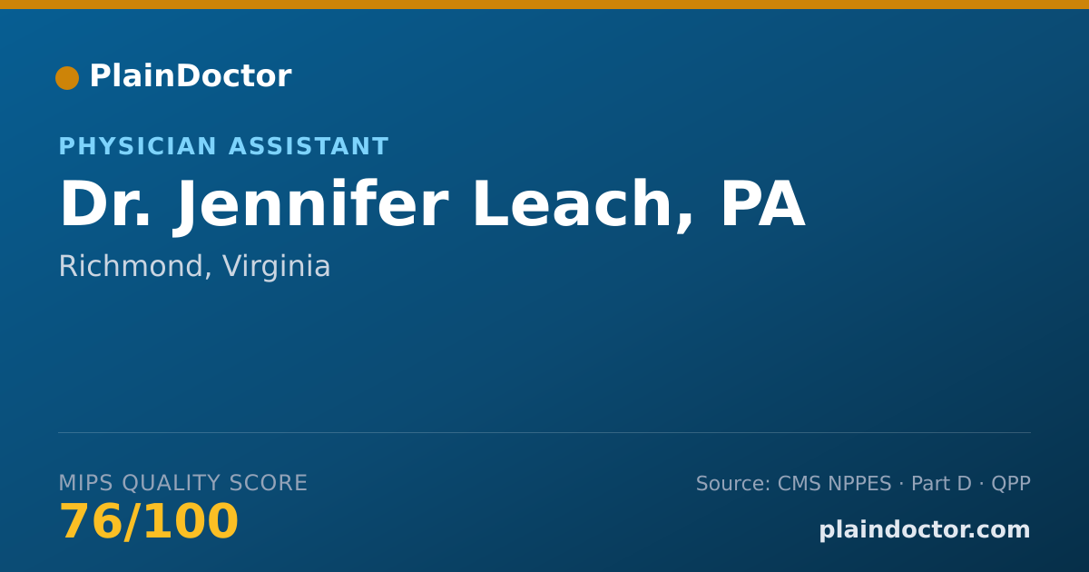 Shareable card for Jennifer Leach, PA - Physician Assistant, Richmond, VA
