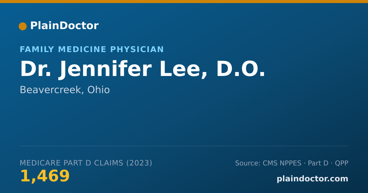 Shareable card for Jennifer Lee, D.O. - Family Medicine Physician, Beavercreek, OH