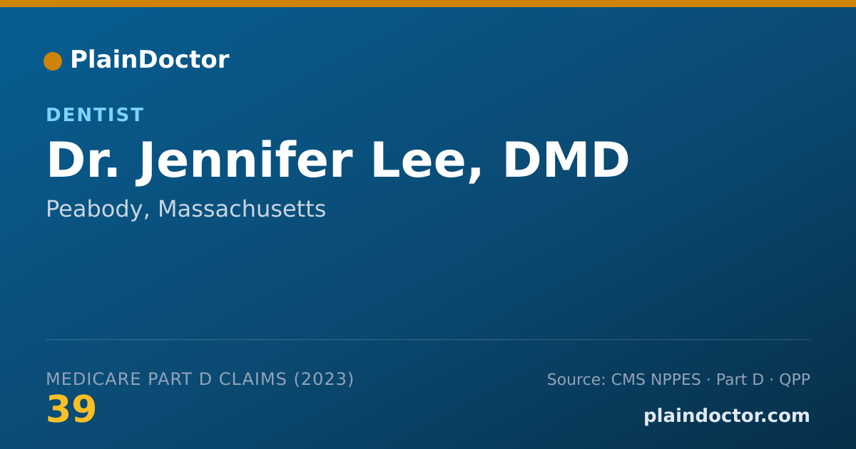 Shareable card for Jennifer Lee, DMD - Dentist, Peabody, MA