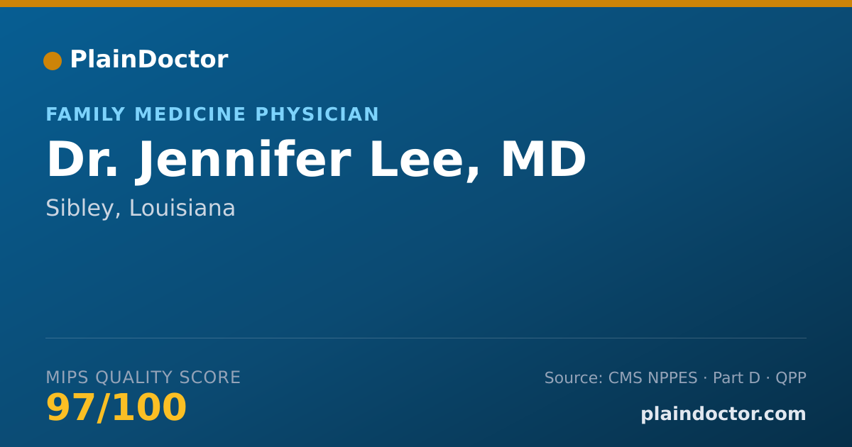 Shareable card for Jennifer Lee, MD - Family Medicine Physician, Sibley, LA