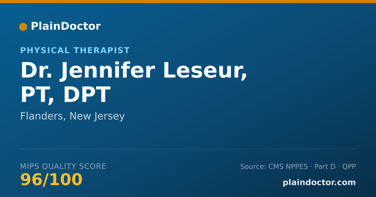 Shareable card for Jennifer Leseur, PT, DPT - Physical Therapist, Flanders, NJ