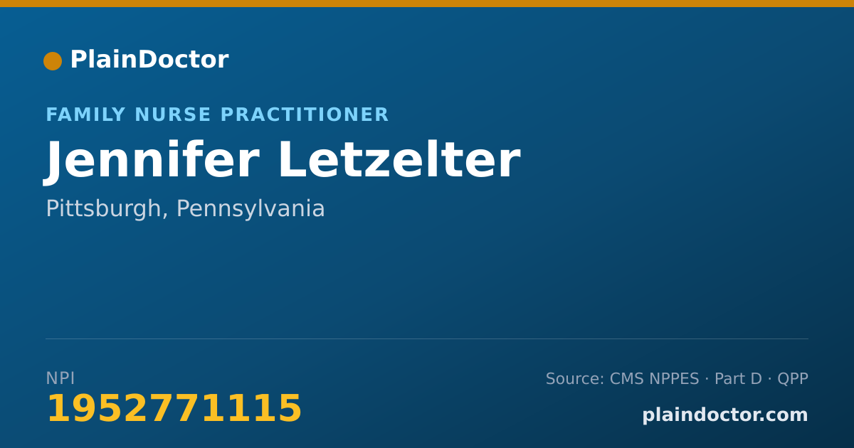 Shareable card for Jennifer Letzelter - Family Nurse Practitioner, Pittsburgh, PA