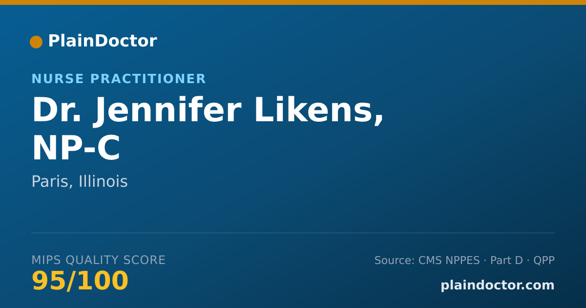 Shareable card for Jennifer Likens, NP-C - Nurse Practitioner, Paris, IL
