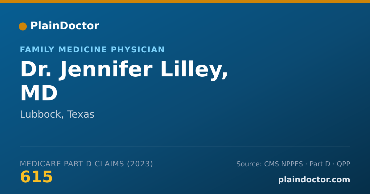 Shareable card for Jennifer Lilley, MD - Family Medicine Physician, Lubbock, TX