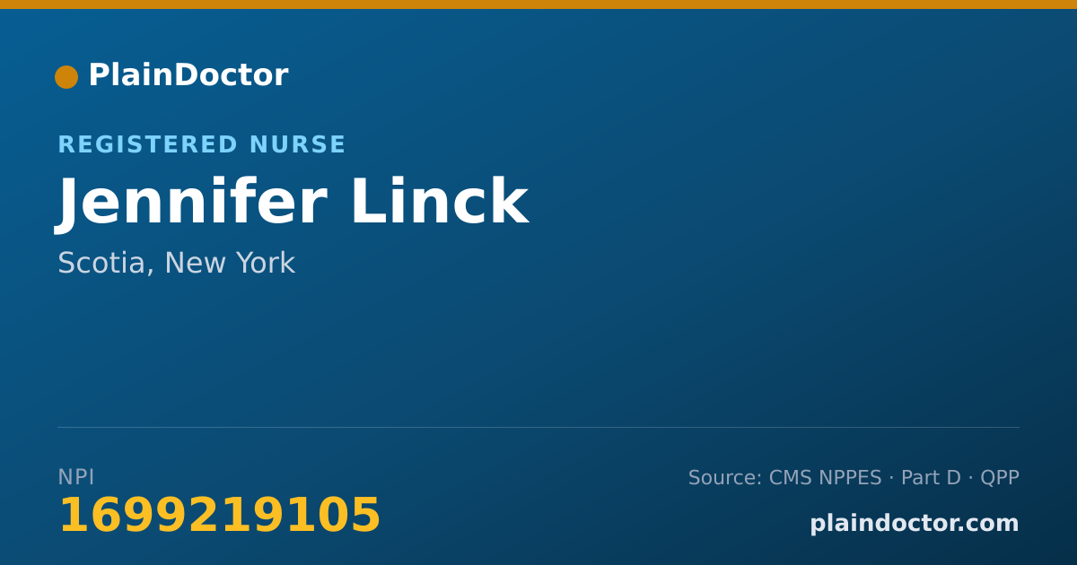Shareable card for Jennifer Linck - Registered Nurse, Scotia, NY