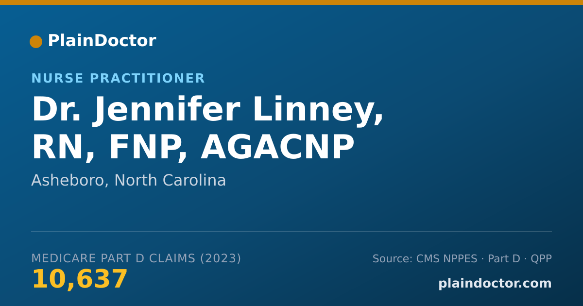 Shareable card for Jennifer Linney, RN, FNP, AGACNP - Nurse Practitioner, Asheboro, NC