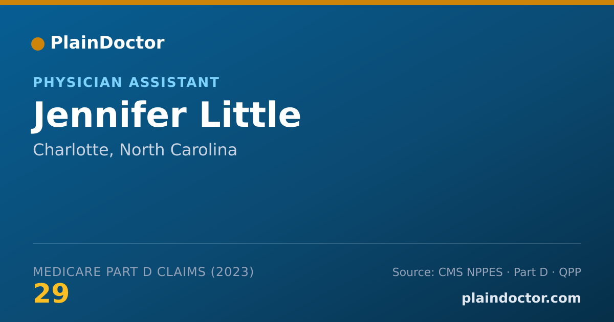 Shareable card for Jennifer Little - Physician Assistant, Charlotte, NC