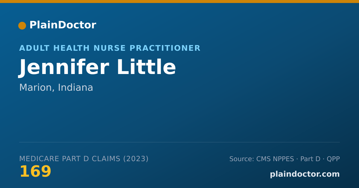 Shareable card for Jennifer Little - Adult Health Nurse Practitioner, Marion, IN