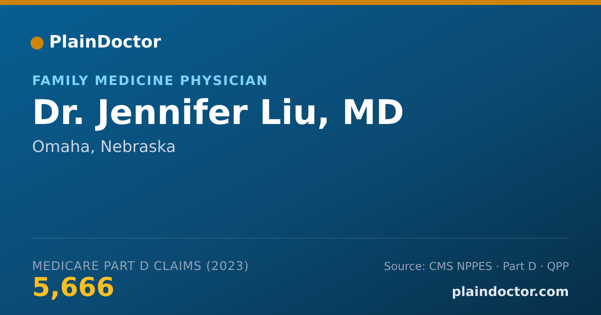 Shareable card for Jennifer Liu, MD - Family Medicine Physician, Omaha, NE