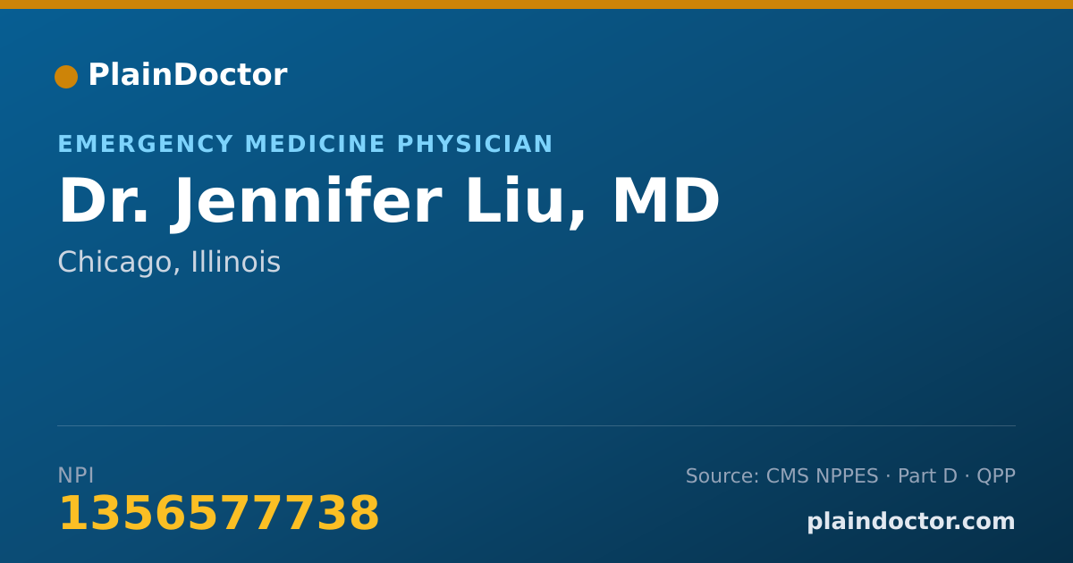 Shareable card for Jennifer Liu, MD - Emergency Medicine Physician, Chicago, IL