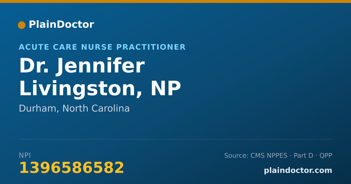 Shareable card for Jennifer Livingston, NP - Acute Care Nurse Practitioner, Durham, NC