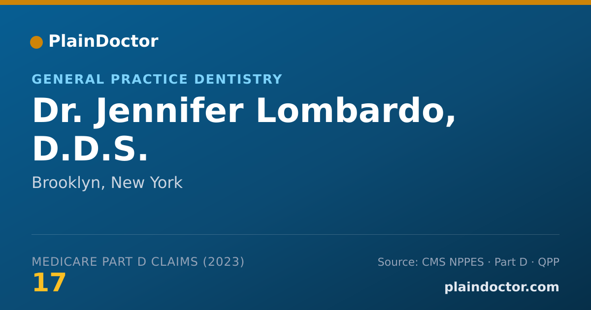 Shareable card for Jennifer Lombardo, D.D.S. - General Practice Dentistry, Brooklyn, NY