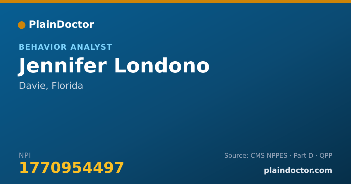 Shareable card for Jennifer Londono - Behavior Analyst, Davie, FL