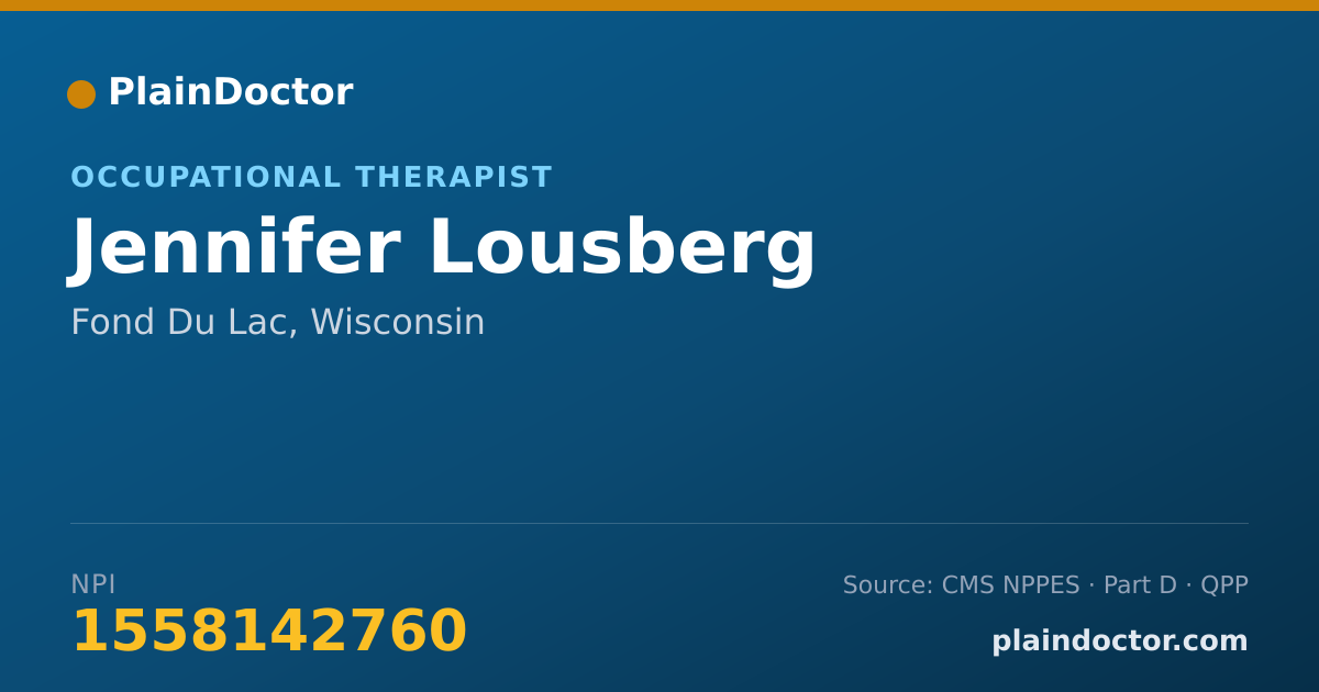 Shareable card for Jennifer Lousberg - Occupational Therapist, Fond Du Lac, WI
