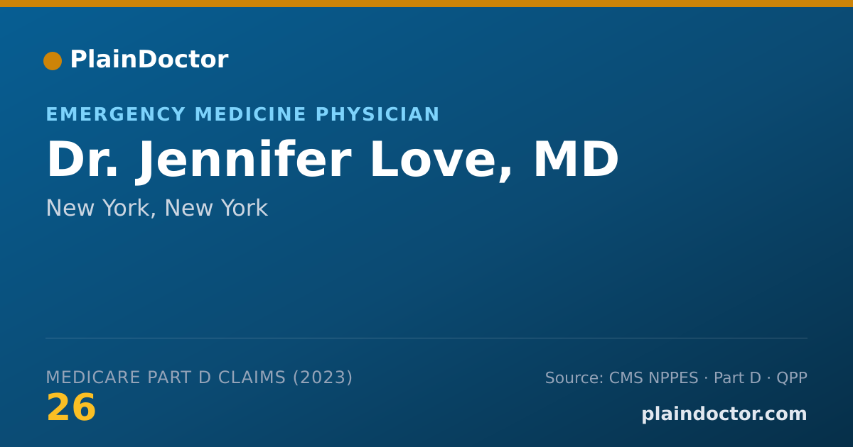 Shareable card for Jennifer Love, MD - Emergency Medicine Physician, New York, NY