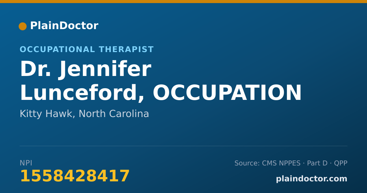 Shareable card for Jennifer Lunceford, OCCUPATION THERAPIST - Occupational Therapist, Kitty Hawk, NC