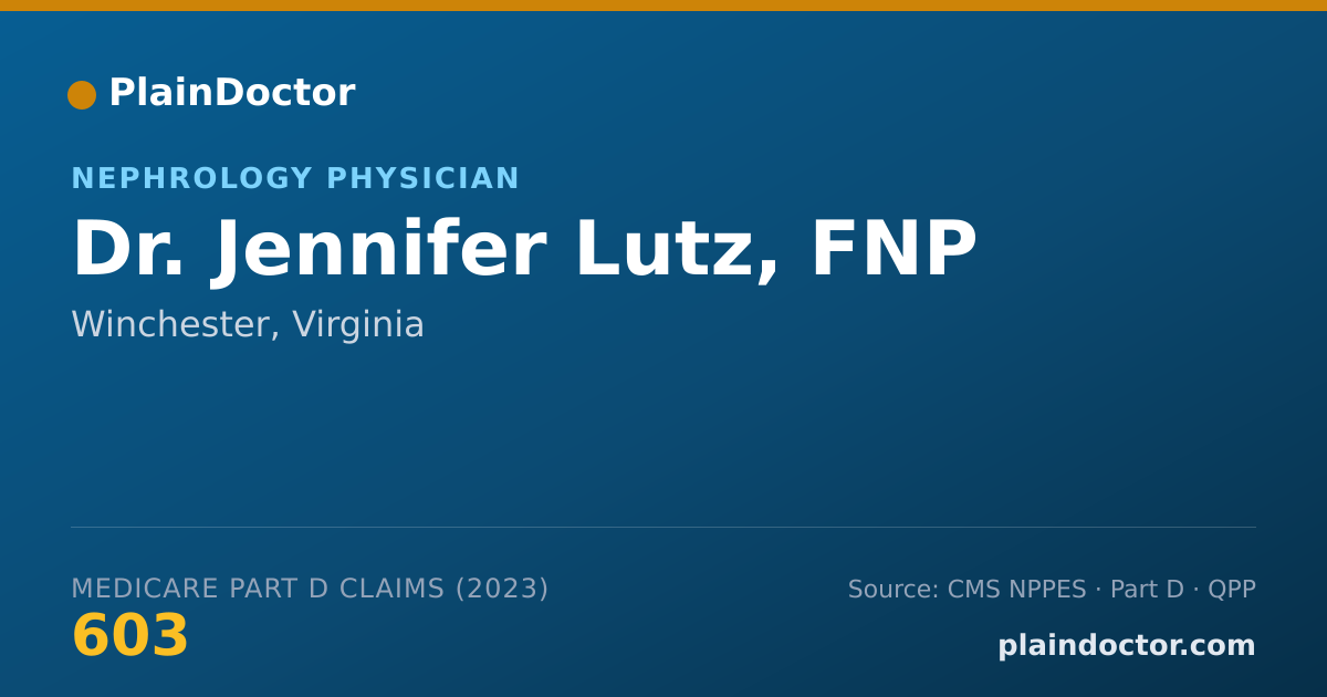 Shareable card for Jennifer Lutz, FNP - Nephrology Physician, Winchester, VA